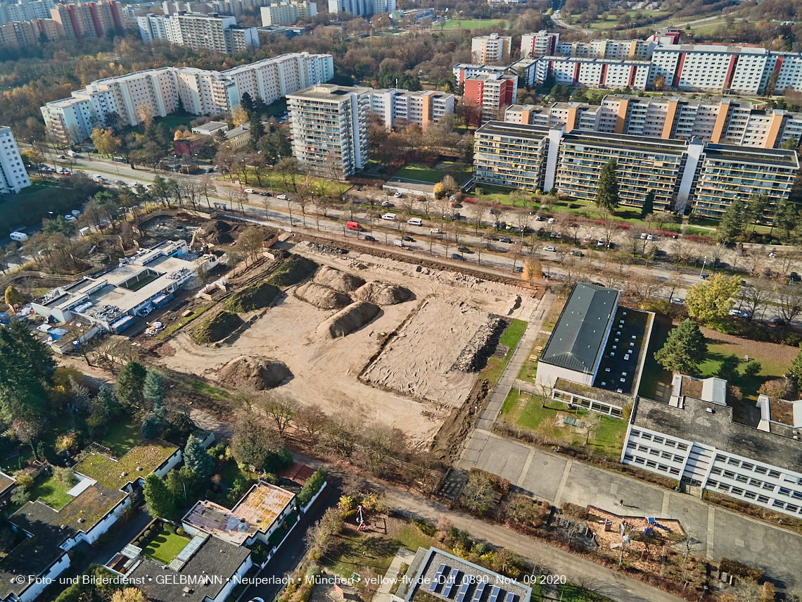 09.11.2020 - Baustelle der neuen Grundschule am Karl-Marx-Ring in Neuperlach